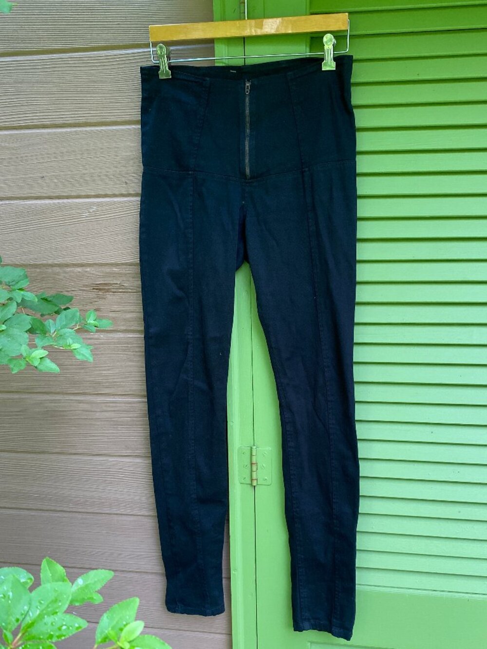 Prairie Underground Black Zip Front Skinny Pants Size Medium Made in USA